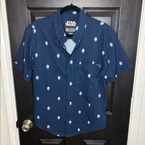 RSVLTS Star Wars Millennium Falcon hyperspace Blue Button Down Shirt